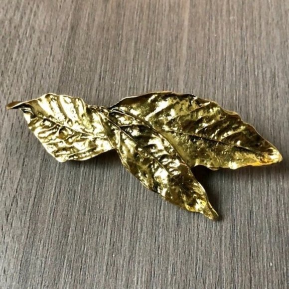 Brandy Melville Gold Metal Leaf Bundle Hair Clip - Picture 3 of 6